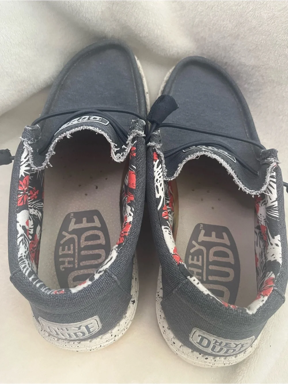 Hey Dude Men's Slip-On Loafers in Denim Blue with Speckled Sole
